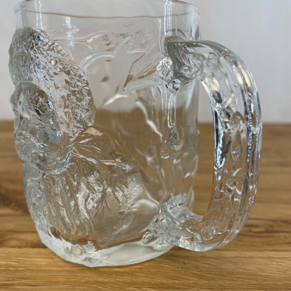 Luminarc USA Clear Glass 3D Christmas Holiday Snowman Santa 2 Mugs VINTAGE - Picture 8 of 10